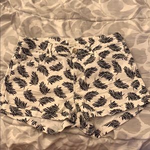 Black & White Feather Shorts